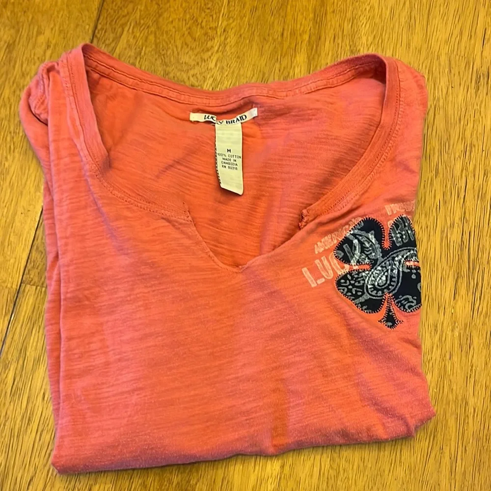 LUCKY brand Ladies medium sized shirt cotton, burnt orange color almost - Picture 1 of 5